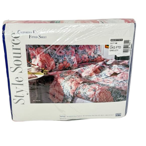 Vintage Mervyns Style Source Cal King Floral Fitted Sheets Bedroom Decor New - Picture 7 of 13